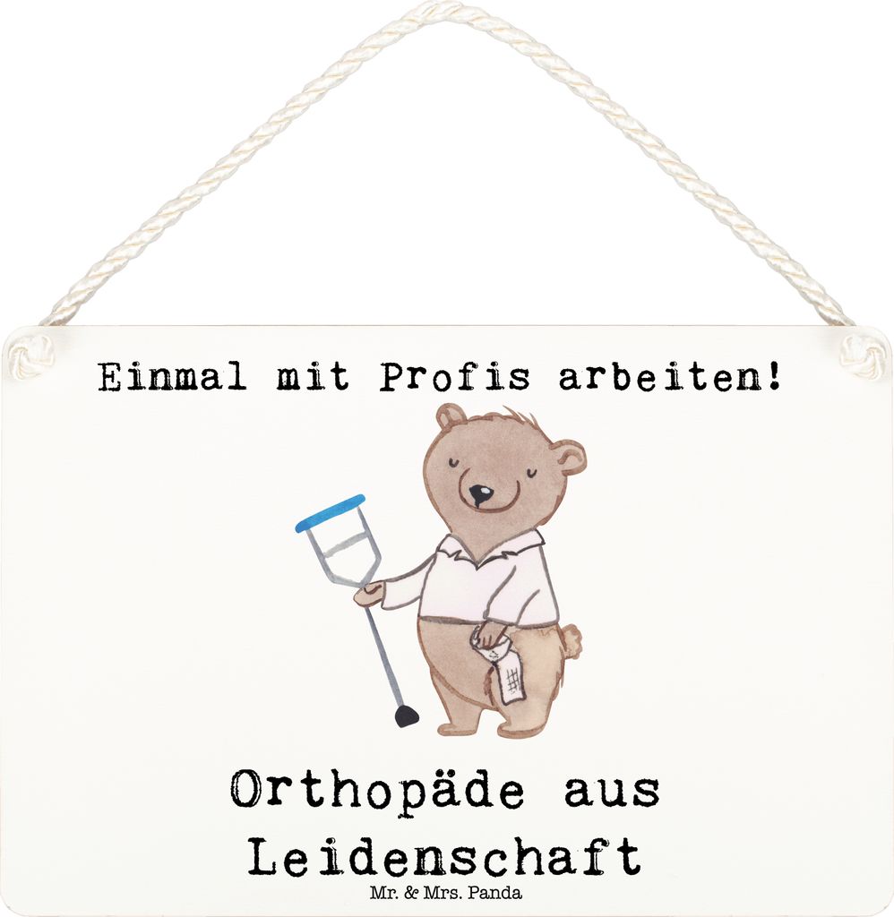 Mr. & Mrs. Panda wandhänger Orthopäde Leidenschaft DIN A6 - Weiß - Geschenk, Dekoration Schild, Türschild, Orthopädie, holzbild, Praxis, Facha...