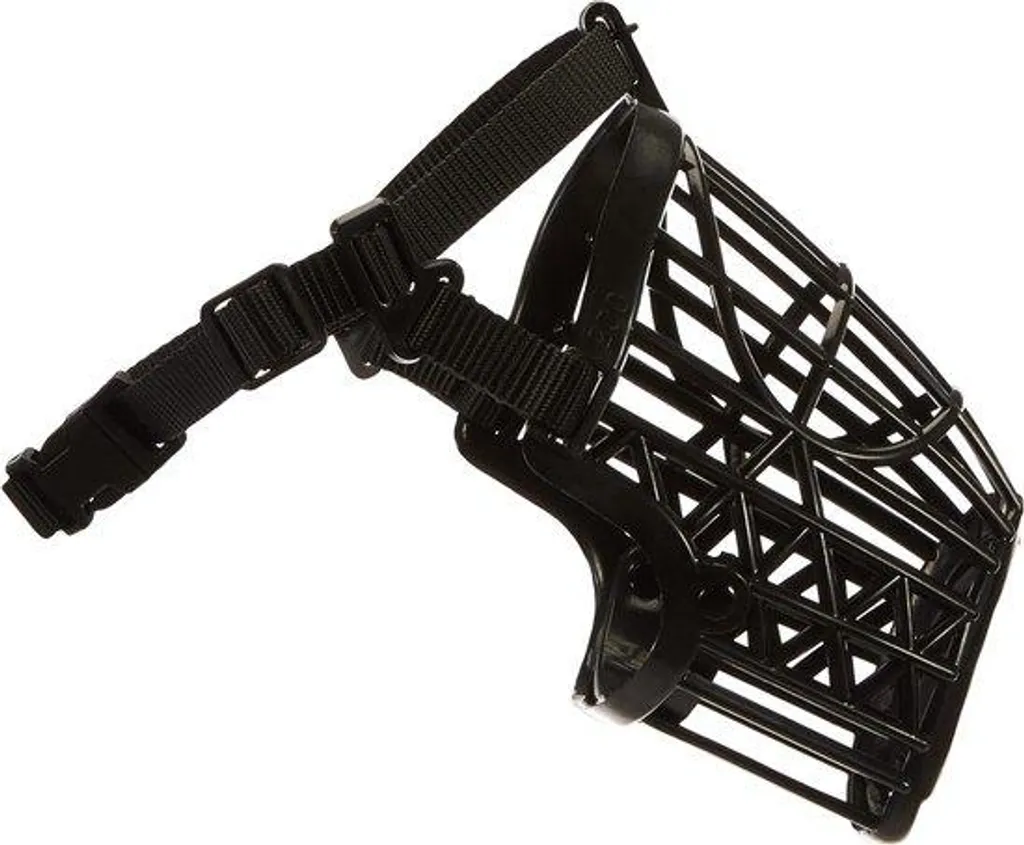 Muselière nylon noire 18 cm - Taille moyenne avec attaches résistantes
