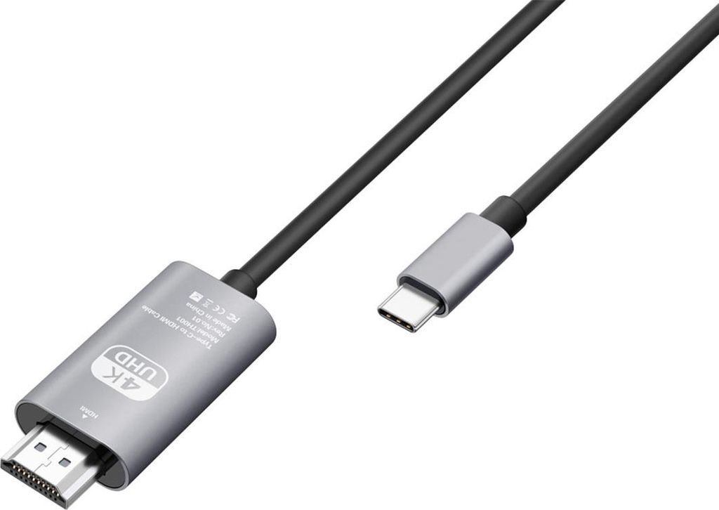 Avizar, HDMI-auf-USB-C-Kabel 1,8 m 4K 60 Hz hohe Auflösung, Grau