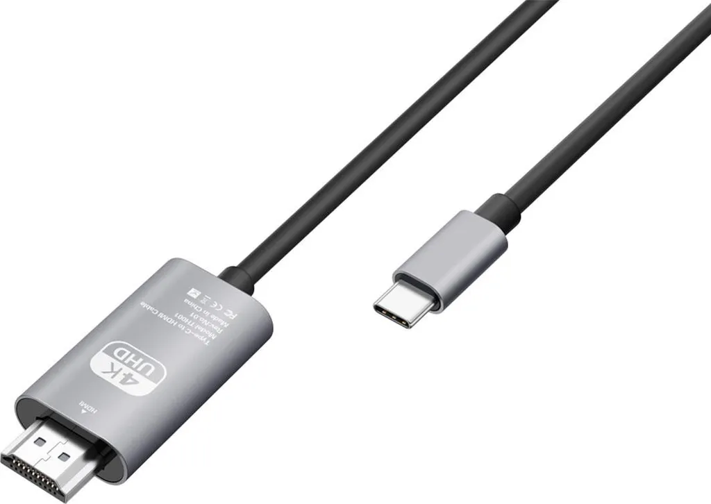 Cavo Video Avizar USB-C a HDMI 1.8m 4K - Grigio per Smart TV