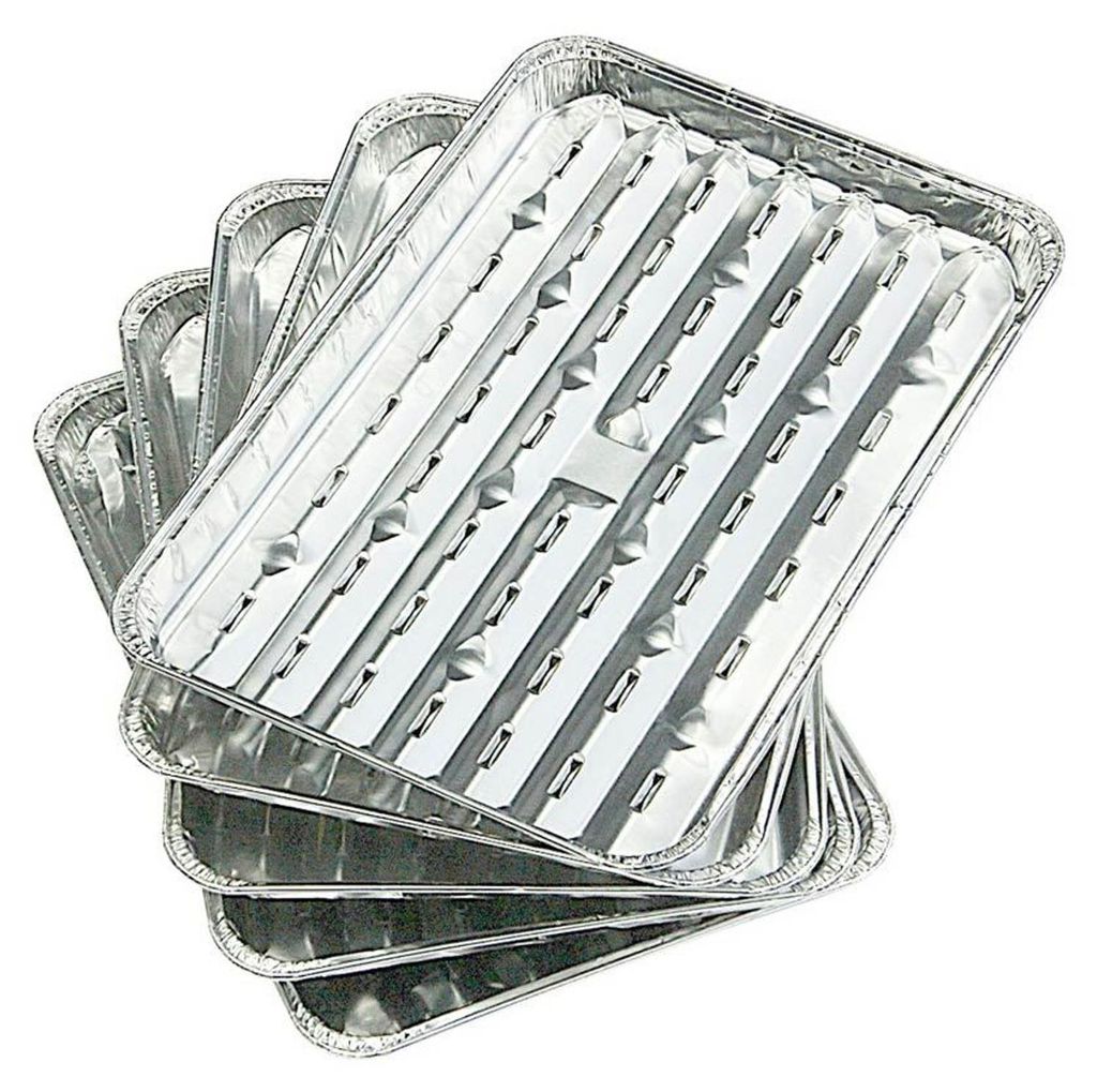 Alu-Grillpfannen 5er-Set Grillschale Grillrost Grillpfanne Produktbild 