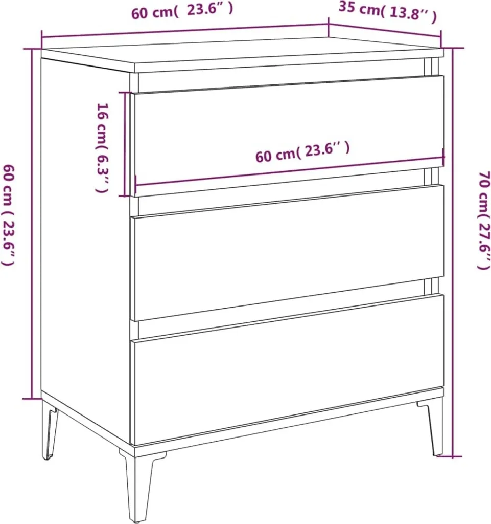 Credenzina Salvaspazio SYFAX™ Rovere Fumo 60x35x70 cm in Multistrato - 9