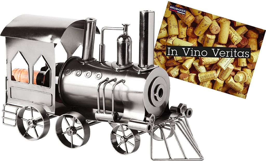 BRUBAKER portabottiglie locomotiva scultura in metallo Immagine del prodotto 