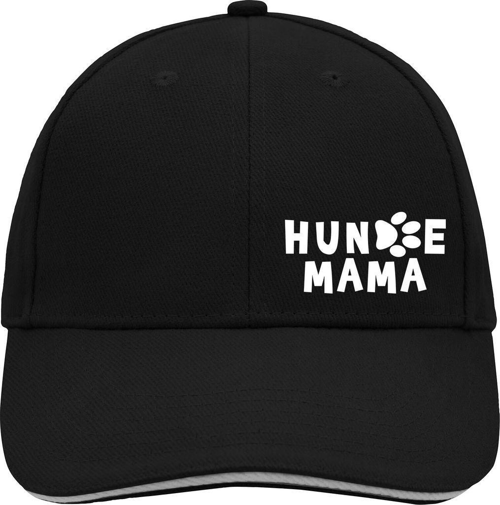 Huuraa Cappy Mütze Hundemama Tapse Black/Light Grey Baumwolle 6-Panel Kappe Geschenkidee
