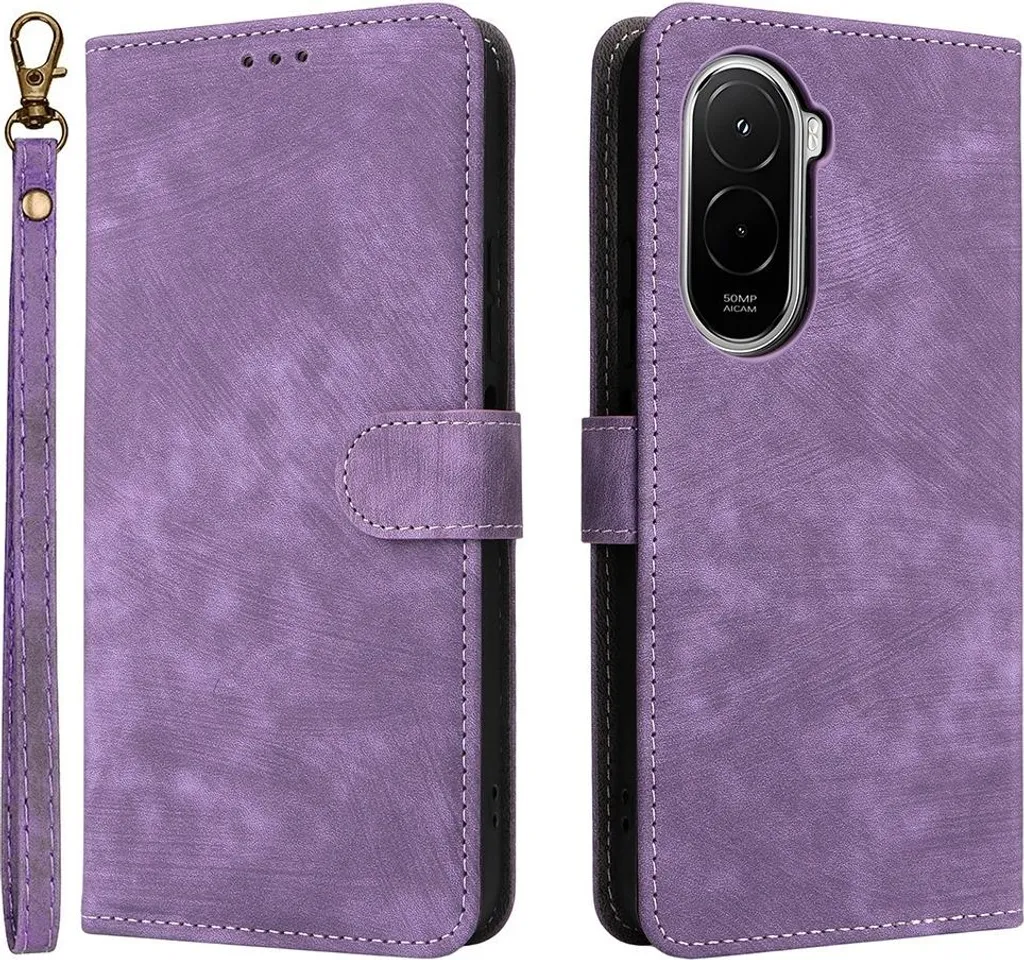 Cover Xiaomi Poco M7 Portafoglio Phonesta Vintage Skin Viola con Cordino