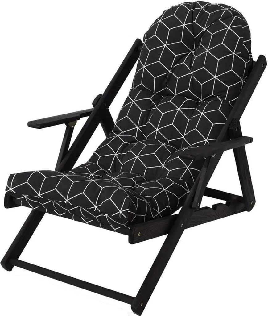 Chaise longue bois BORNEO pour terrasse et piscine avec coussin confort
