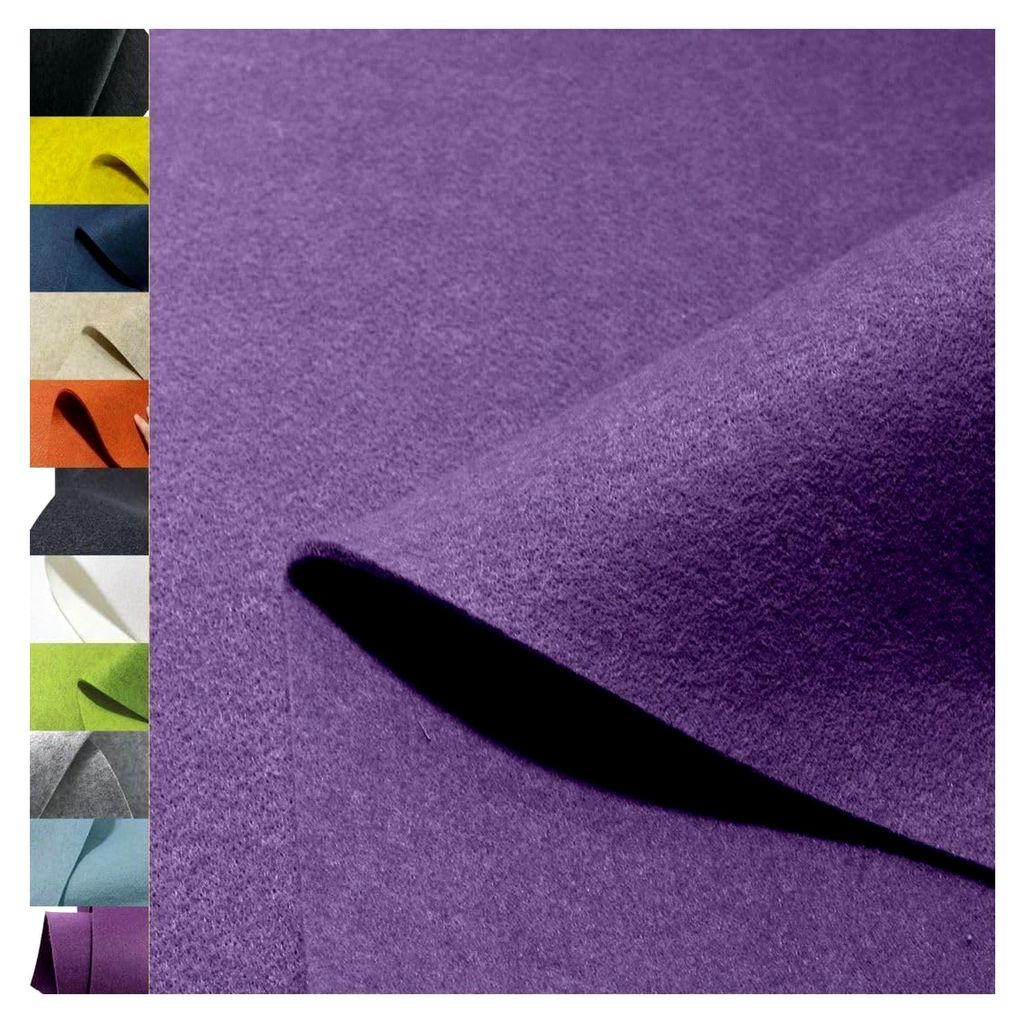 Bastelfilz Stabiler Filzstoff Meterware | 3 mm dick | Filzmatte Untersetzer Dekofilz Taschenfilz zum Nähen und Basteln | 100 cm breit