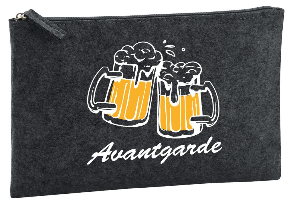 Huuraa Kulturbeutel Avantgarde Schützenfest 1 Liter Charcoal Filz Kosmetiktasche Geschenkidee