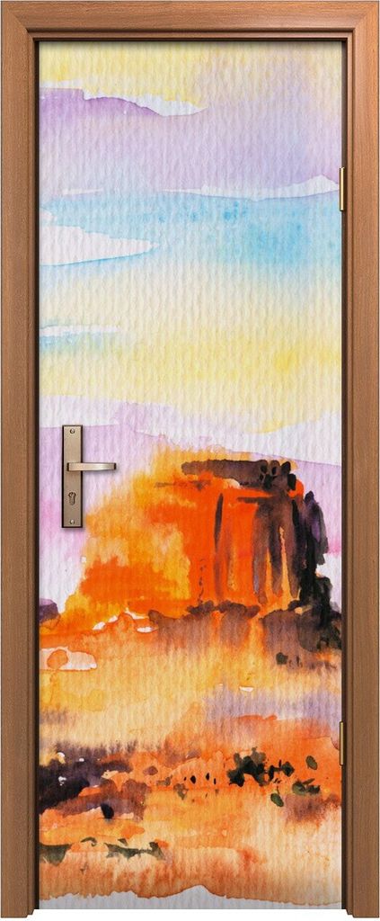Türposter 70x200 cm Türaufkleber Türtapete Türfolie Klebefolie Wüste westliche Sonnenuntergang Felsen