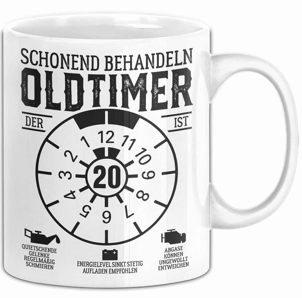 20. Geburtstag Tasse Geschenk Schonend Behandeln Oldtimer Der Ist 20 Geschenkidee Kaffee-Becher (Weiß)