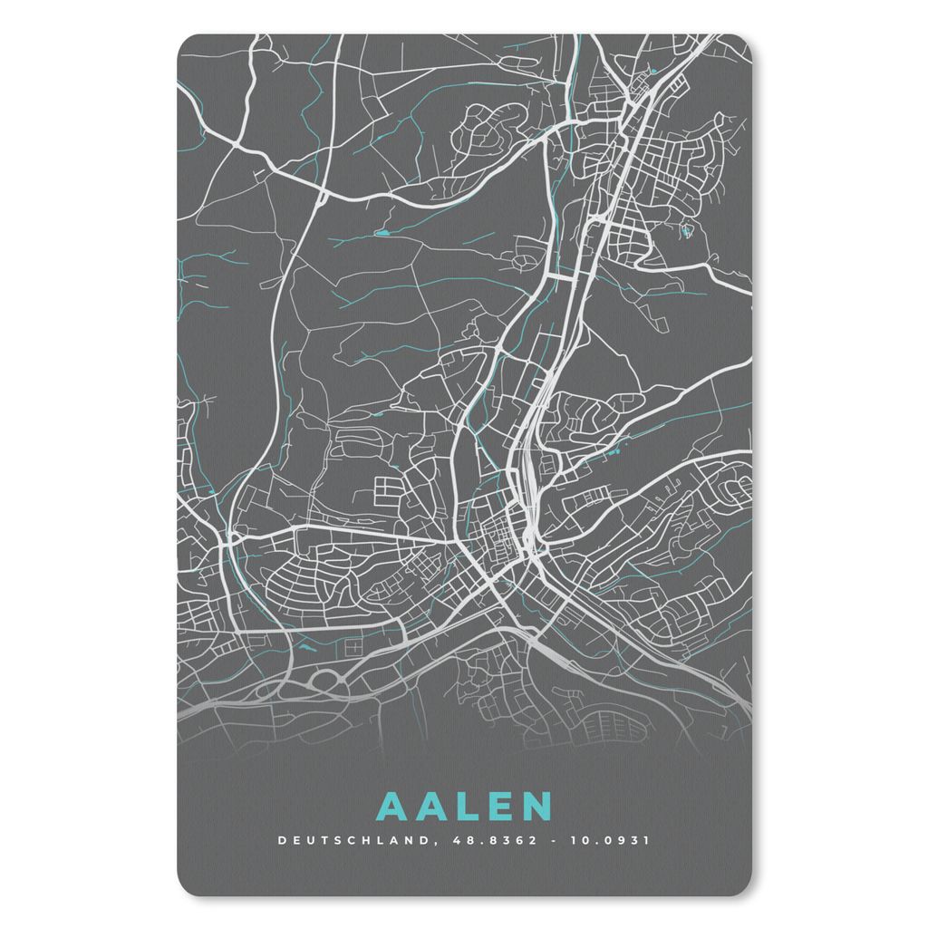 MuchoWow Mauspad Mousepad Stadtplan - Aalen - Deutschland - Karte 40x60 cm - Mousepads - Maus Mat - Pad - Mausunterlage - Schreibtisch Accesoire