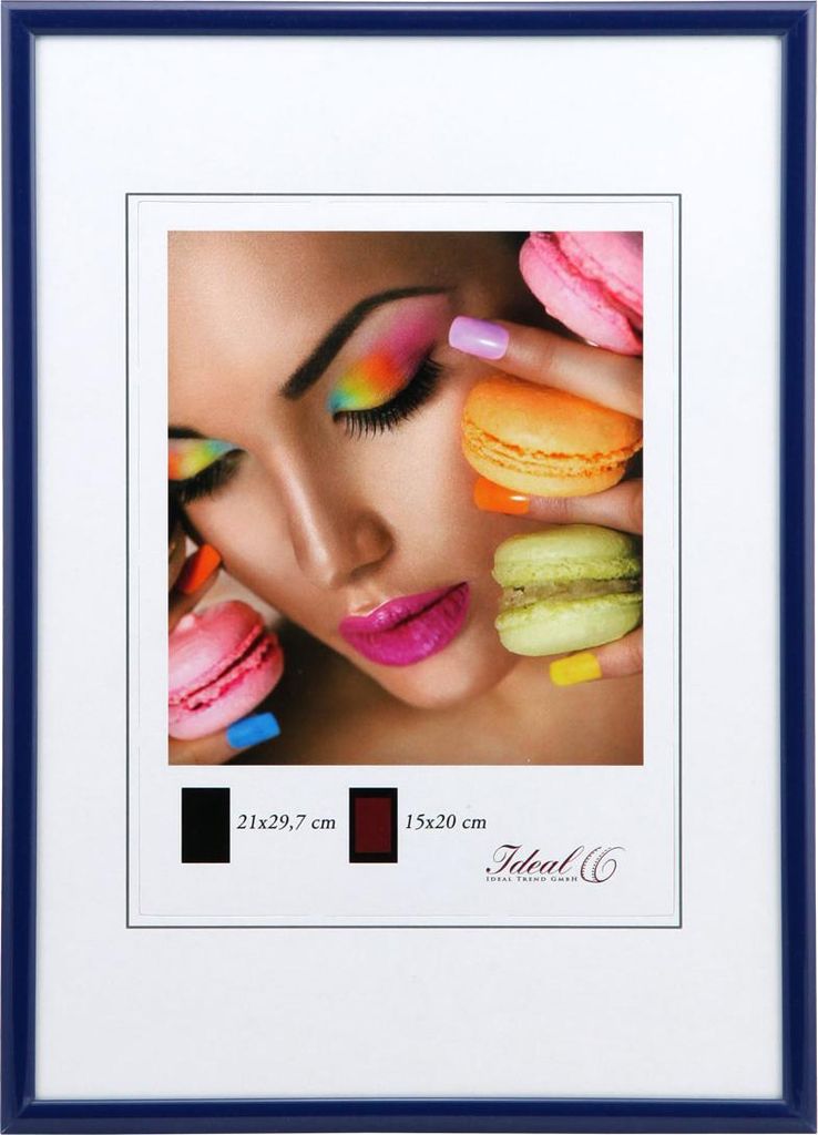 Kunststoff Bilderrahmen Glas Modern Wanddeko Collage Poster Bilder Foto Rahmen - Farbe: Blau | Format: 40x60
