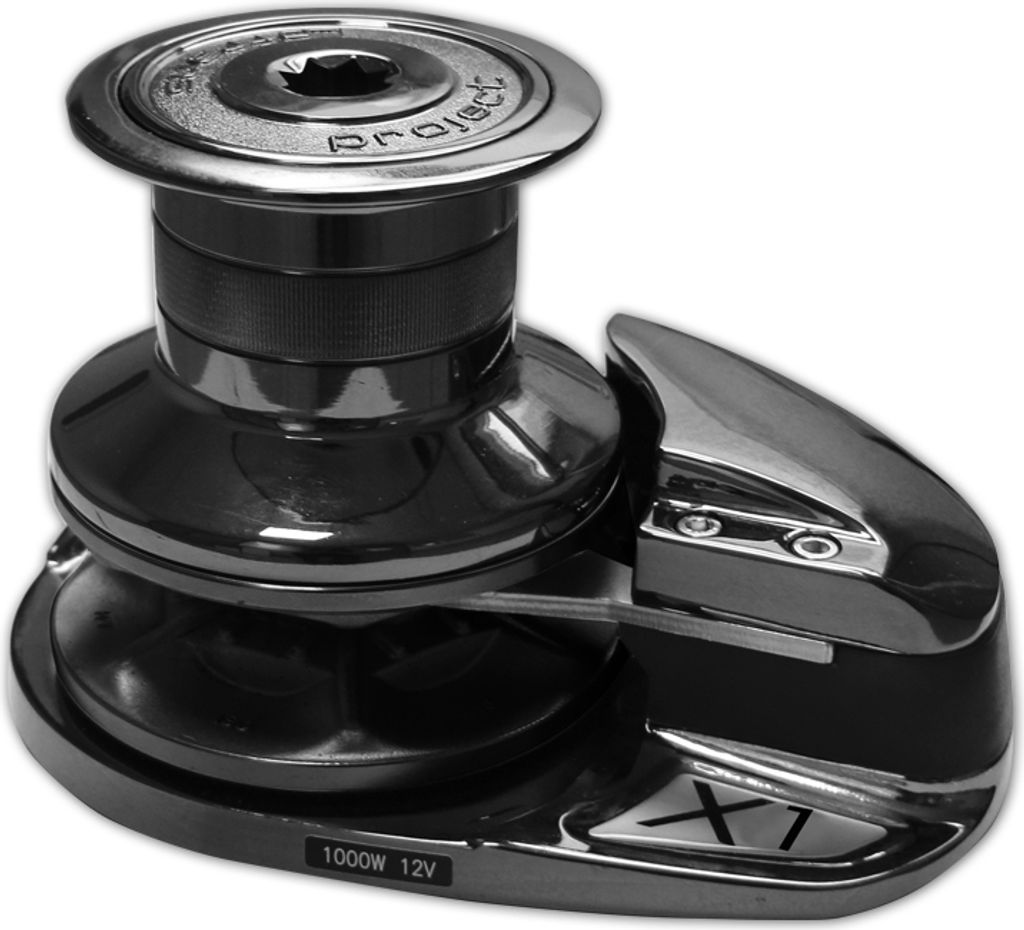 Lofrans X1 Ankerwinde Seilwinde Boote Kette/Seil elektrisch m. Kettenzählmagnet u. Steuerteil Größe: 800W | 8mm mit Trommel