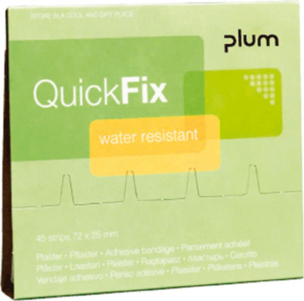 QuickFix Nachfüllpack, wasserfeste Pflaster, 6 Packungen à 45 Pflaster/VE