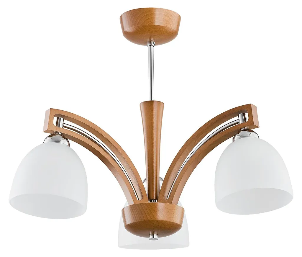 Suspension MAGNAT Alfa en bois clair et argent 3xE14 41x50cm