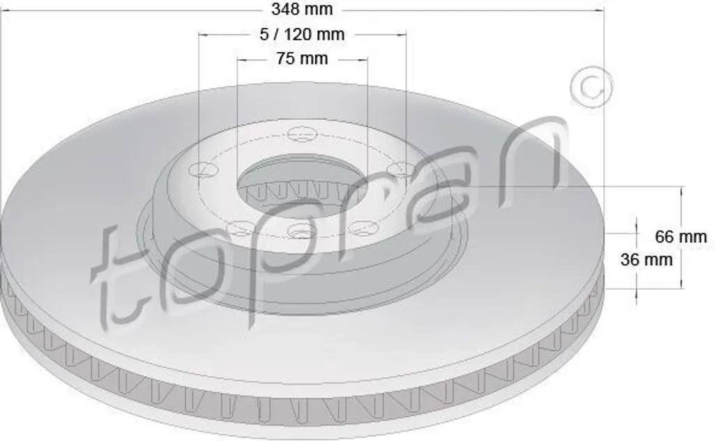 Pièce de freinage avant droit BMW F10 F11 F06 F13 TOPRAN 502 239 OE