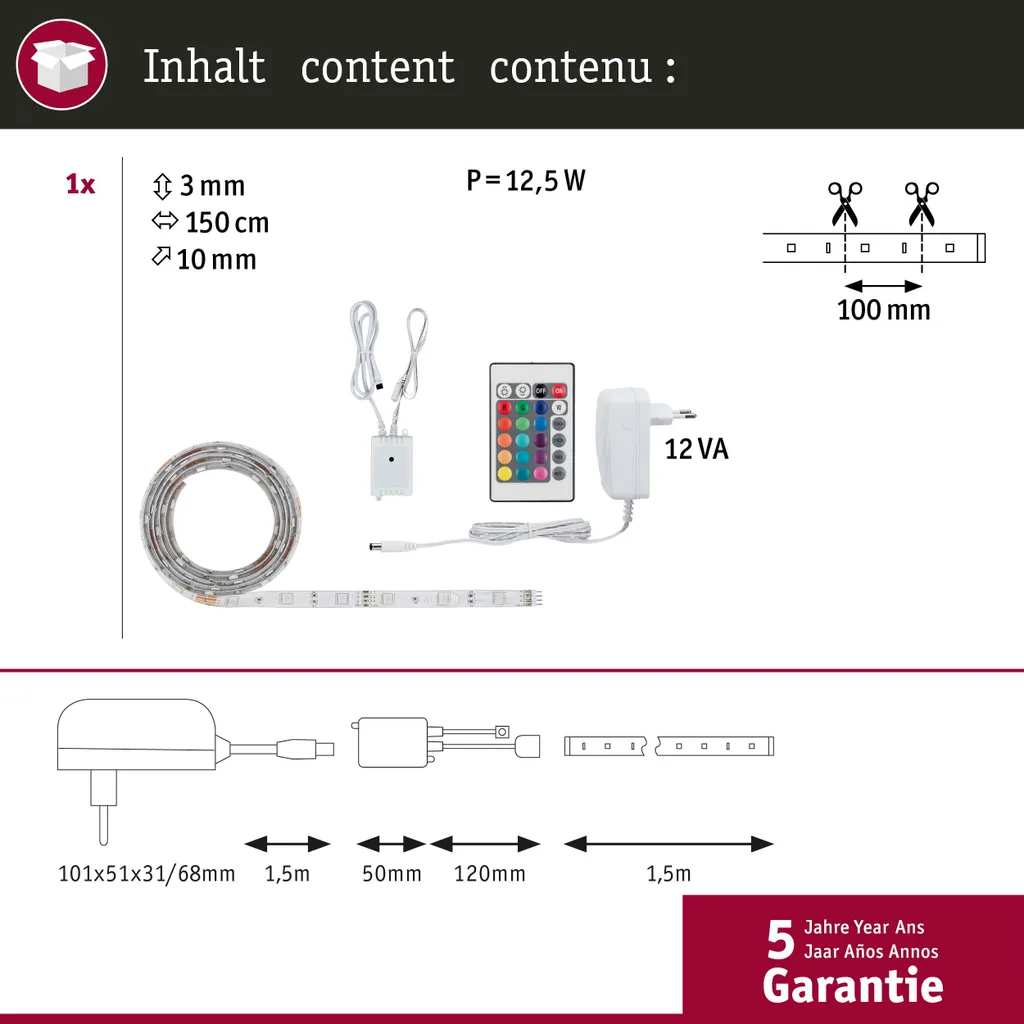Paulmann SimpLED Striscia LED RGB Set completo - 4