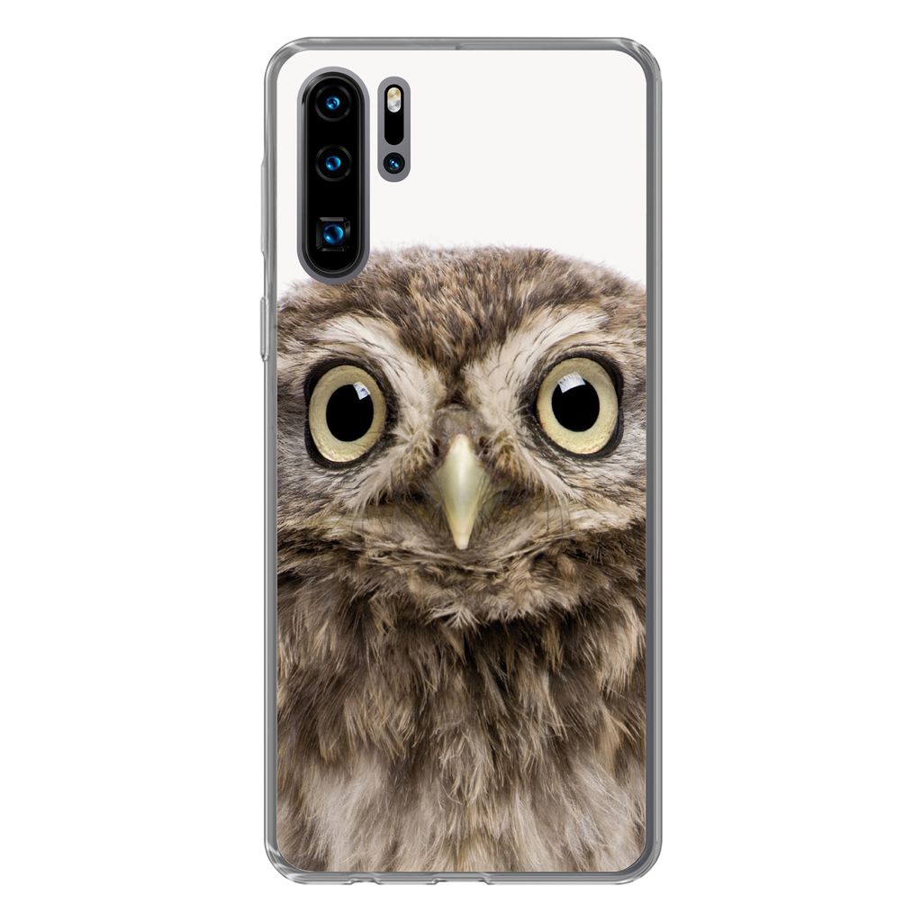MuchoWow Handyhülle Schutzhülle Hülle für Huawei P30 Pro Eule - Eule - Porträt - Braun - Vogel - Jungen - Mädchen Silikon Softcase Handy H...