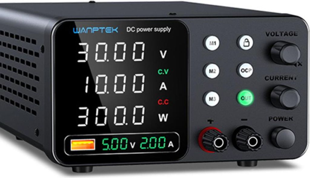 WANPTEK TPS-C3010 300W Labornetzgerät 0-30V 0-10A einstellbar, Digitalanzeige, USB-Schnellladung, Überstromschutz, DC Netzteil für Labor & Werks...