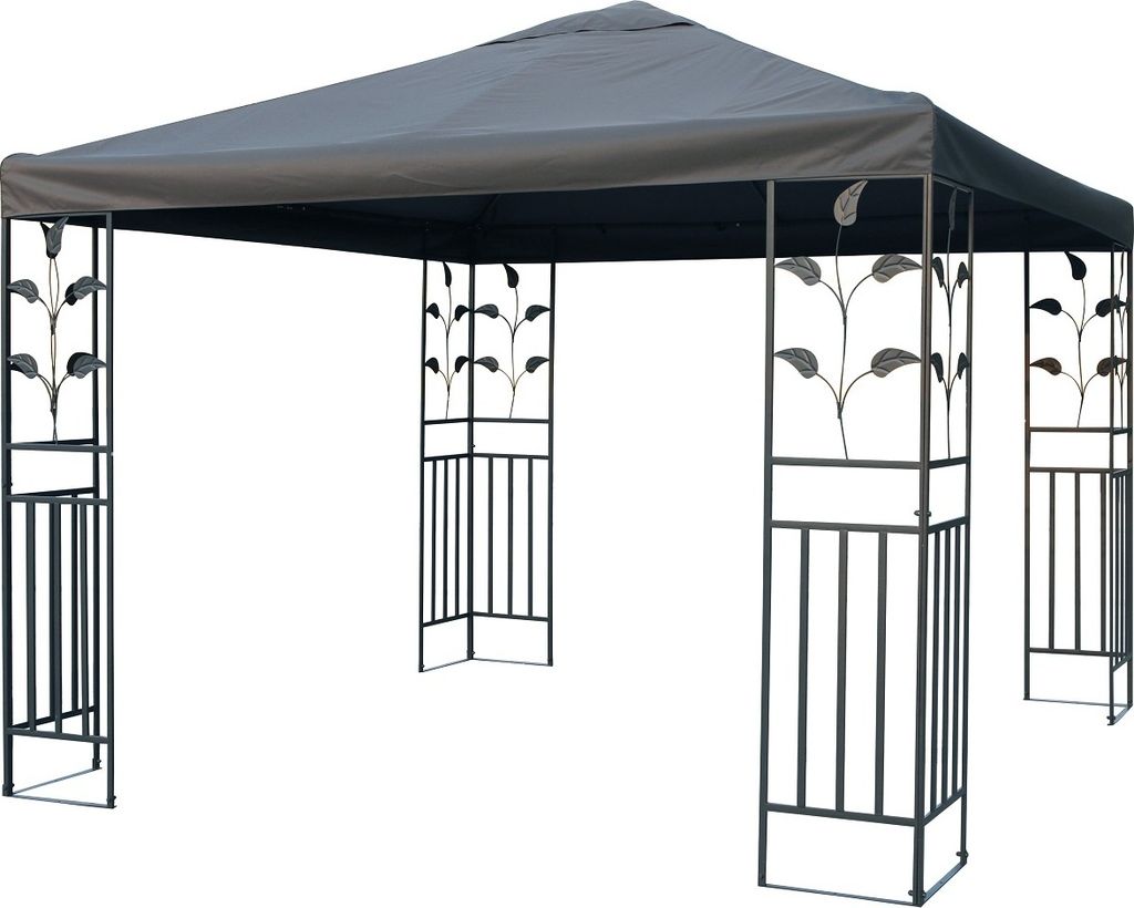 Metallpavillon 3x3 m Pavillon Pergola Gartenpavillon Partyzelt Festzelt stabil dunkelgrau