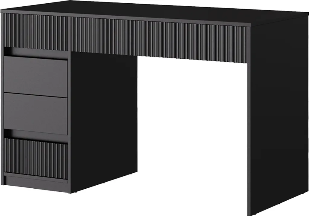 Bureau Noir Vicco Omira 120x55 cm à 5 Tiroirs Coulissants Design Chic