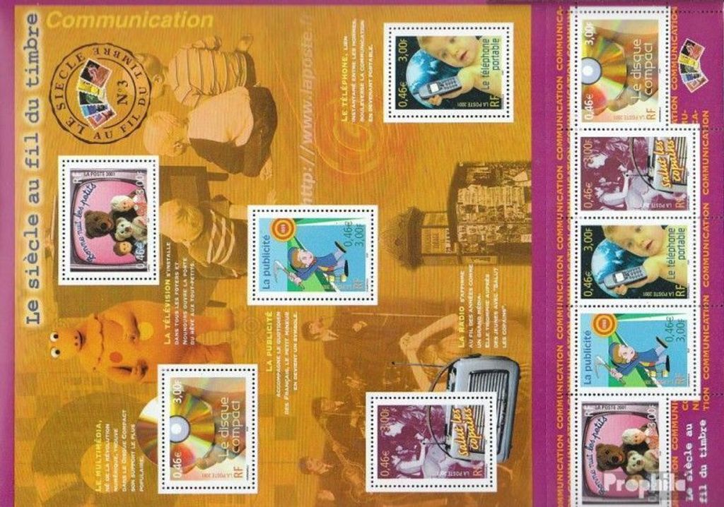 Briefmarken Frankreich 2001 Mi 3512-3516 Kleinbogen (kompl.Ausg.) postfrisch Kommunikation