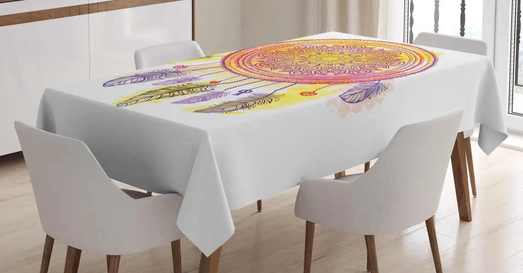 ABAKUHAUS Tovaglia rotonda etnica, motivo bohemien orientale, tovaglia circolare per sala da pranzo e cucina, 150