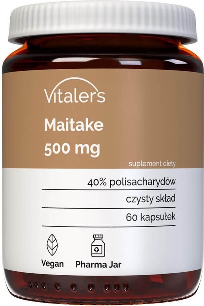 Vitaler's Maitake 500 mg - 60 Kapseln, Vegan, 2 Monate Nahrungsergänzung, ohne Konservierungsstoffe, reine Zusammensetzung