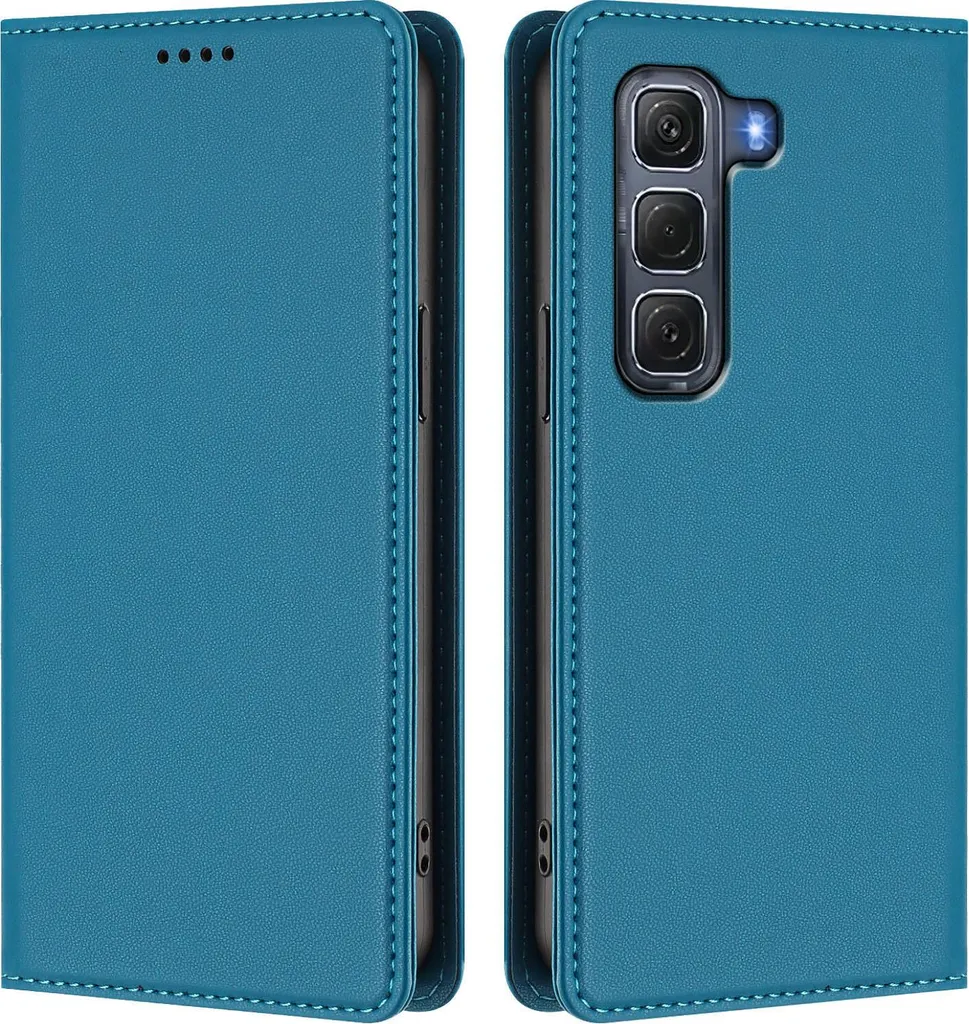 Custodia in pelle per Infinix Hot 60 Pro 4G, custodia flip magnetica in Finto cuoio con supporto Lake blu