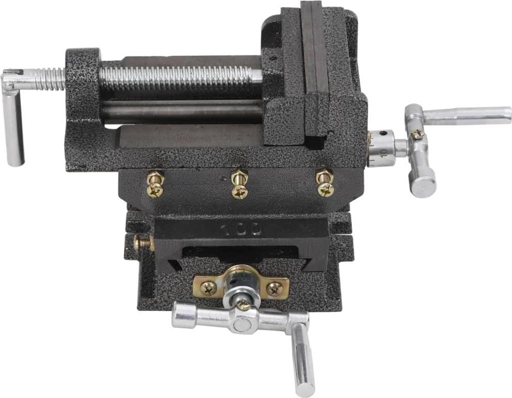 vidaXL Maschinenschraubstock Kreuztisch Handbetrieb 78 mm