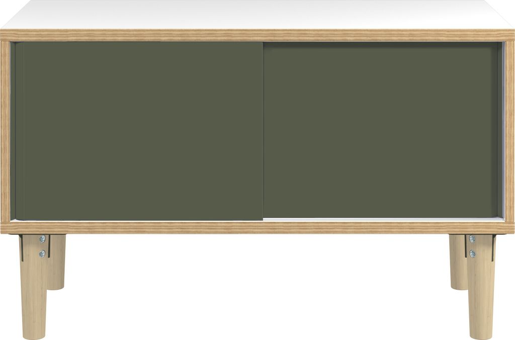 BISLEY Sideboard Poise, POS1007W623 verkehrsweiß, olivegrün 100,0 x 45,0 x 62,1 cm