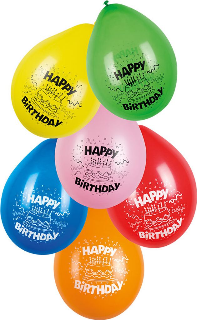 luftballons Happy Birthday 23 cm 6 Stück