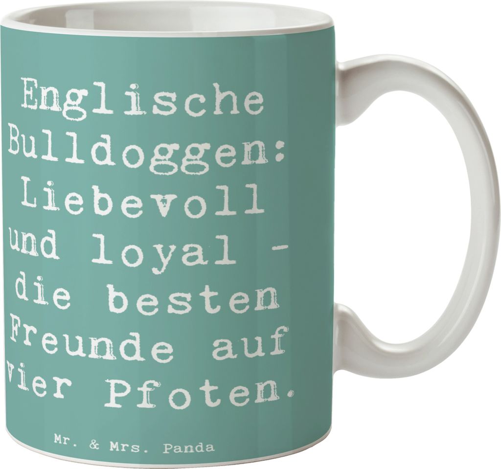 Mr. & Mrs. Panda Kaffeebecher Spruch Englische Bulldogge Freunde - Meeresbrise - Geschenk, beste, einzigartige Persönlichkeit, liebevoll, Kaffeeta...