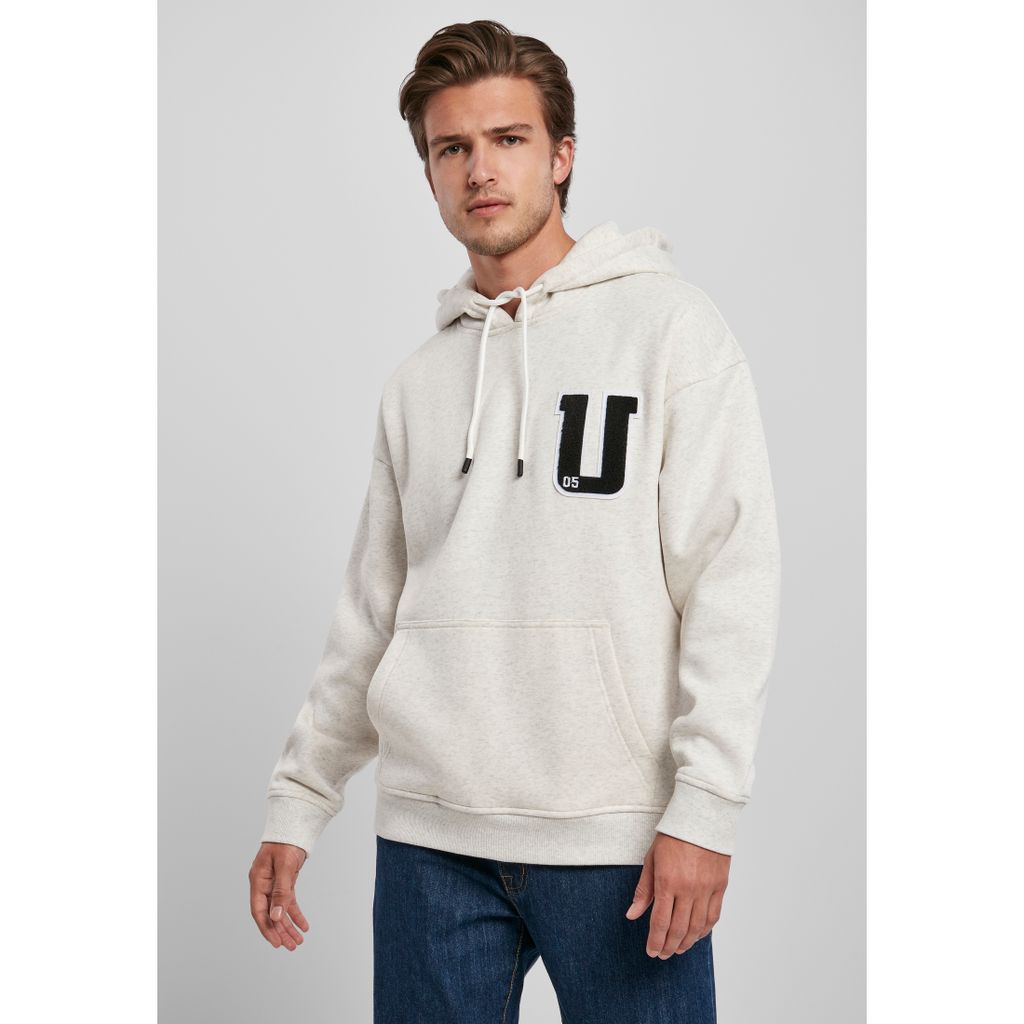 Urban Classics Hoodie Oversized Frottee Patch Hoody Lightgrey-XL