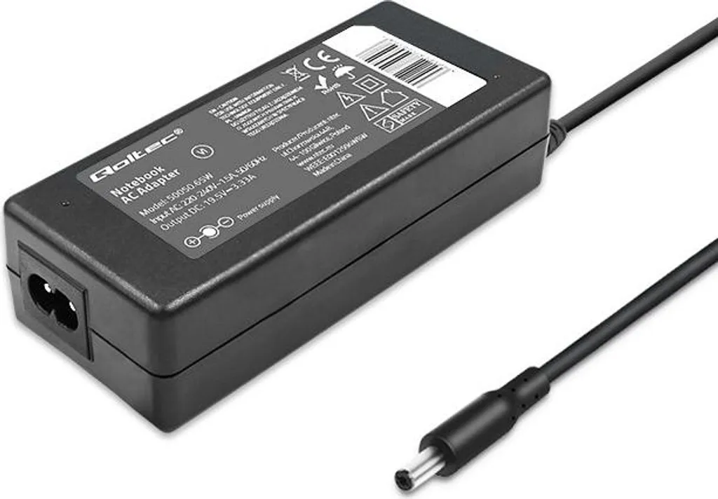 Chargeur PC portable 65W Qoltec performance stable et sécurité 3.33A - 6