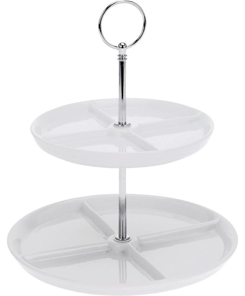Patera porcelanowa z 2 poziomami, 26 cm Zdjęcie produktu 