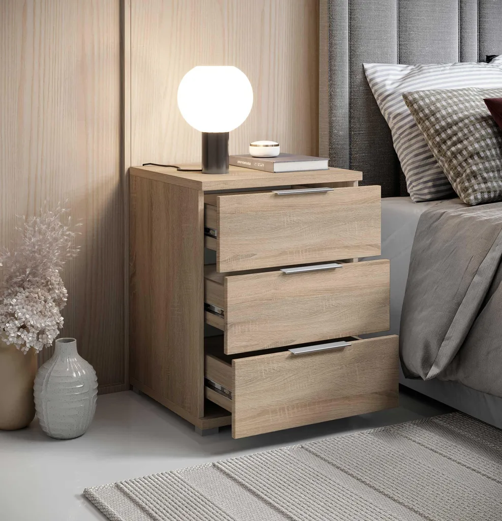 Table de nuit Nelli avec tiroir en bois naturel design scandinave chic - 5