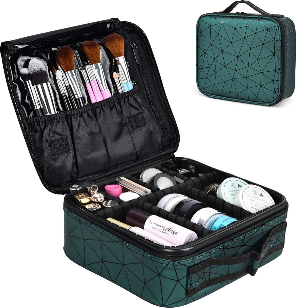 Freetoo Kosmetik-Koffer Makeup Organizer,Kosmetiktasche Portable Reise Make Up Tasche, 1-tlg., Tasche Schmink Aufbewahrung Kosmetische Box Wasserdicht