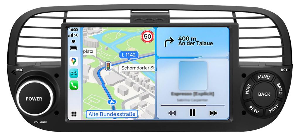 Radio 7 Zoll 2+64GB Android Autoradio für Fiat 500 Produktbild 