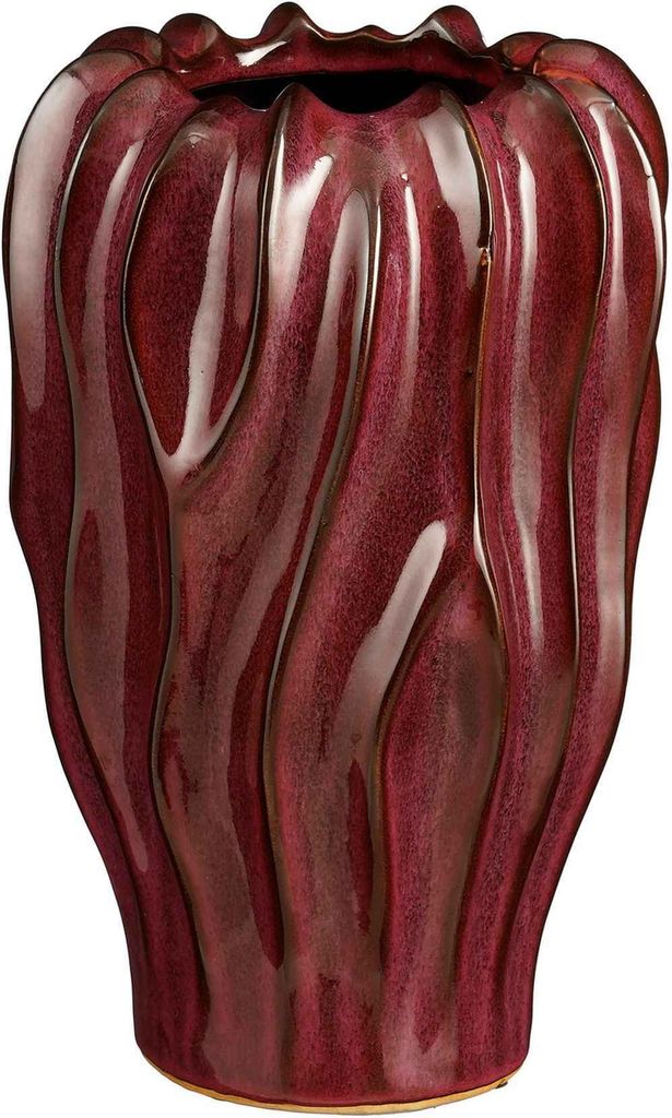 Mica Decorations Blumenvase Thom - bordeauxrot - Keramik - Produktbild 