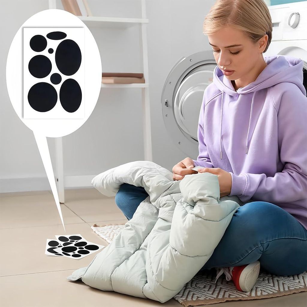 40 Stück Nylon selbstklebende Daunendecken-Reparaturpatches zum Reparieren von Löchern in Kleidung, Daunenjacken, Jacken und Vorhängen