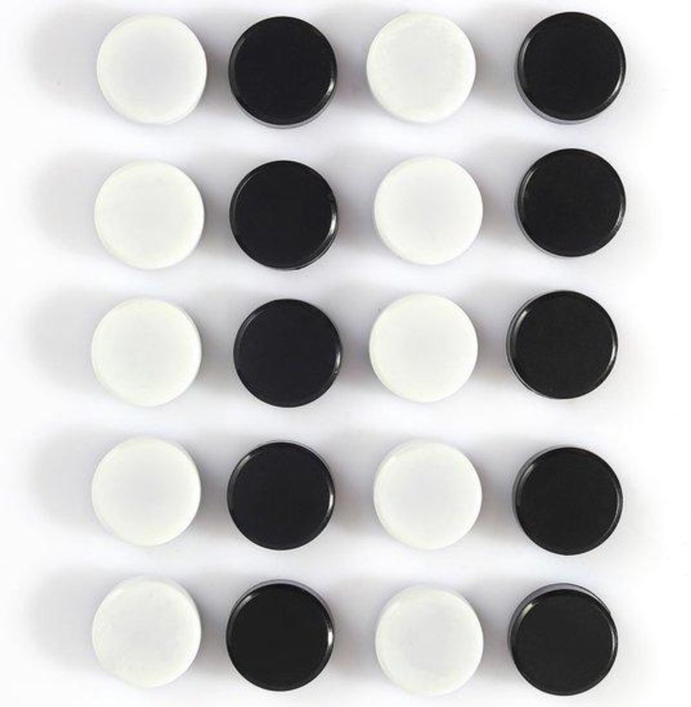 Mini-Magnete für Whiteboards, 20 Stück stark, kleine, farbige Küchenmagnete für Wandmagneten (schwarz + weiß)