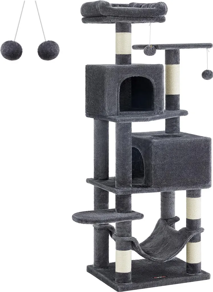 Arbre à chat gris fumé pour appartement idéal pour petit espace