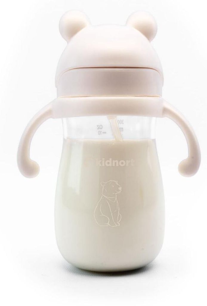 Hrneček s brčkem Kidnort Bringebaer 300ml béžový Obrázek produktu 