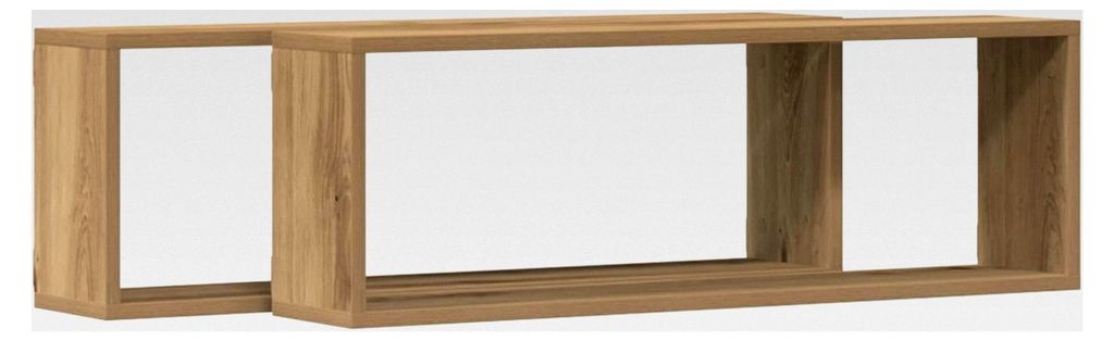 Wandregal 2 Stück Artisan-Eiche 80 x 15 x 26 cm Holzwerkstoff, modernes rechteckiges Wandregal, stilvolle Aufbewahrung für das Wohnzimmer