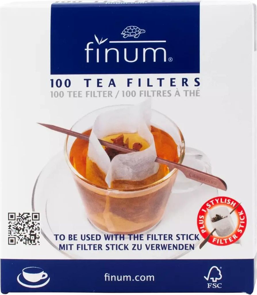 Papier–Teefilter (100 Stück) mit Stäbchen