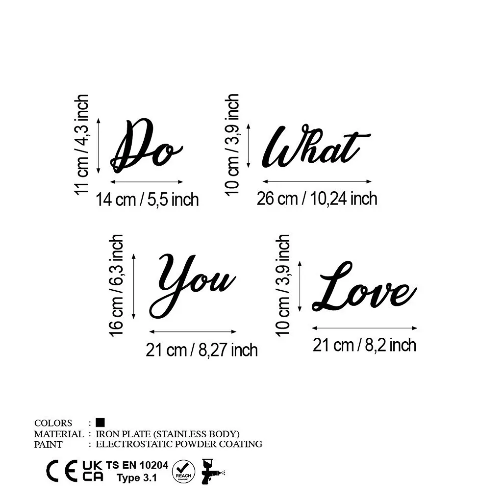 Accessoire Mural 100% Métal Noir 26cm - Finition Do Love Love Do Chic