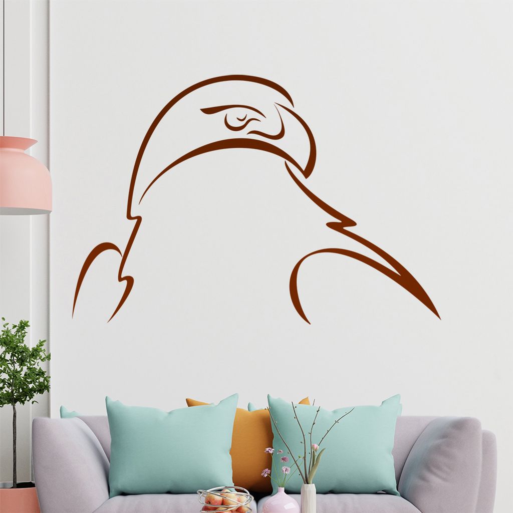 Adler Linien Wandtattoo in 6 Größen - Wandaufkleber Wall Sticker - Dekoration, Küche, Wohnzimmer, Schlafzimmer, Badezimmer