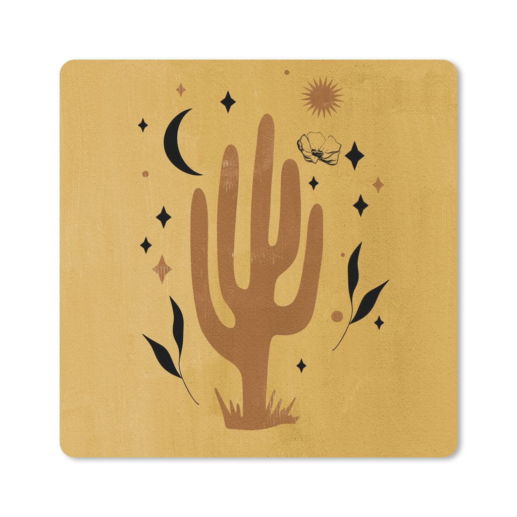MuchoWow Mauspad Mousepad Kaktus - Vintage - Bohème - Raumfahrt 30x30 cm - Mousepads - Maus Mat - Pad - Mausunterlage - Gaming