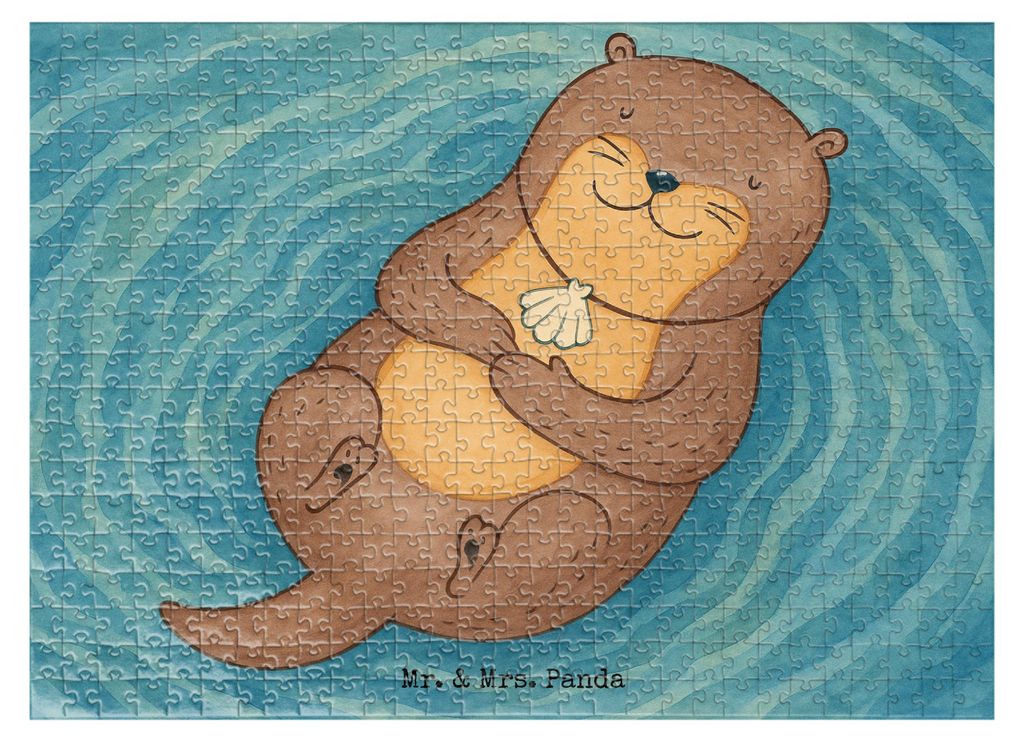 Mr. & Mrs. Panda Puzzle Otter Muschel Design 551 Teile - Weiß - Geschenk, Medaillon, 500, Puzzlespiel, 1500, Legespiel, Träumen, 1000, Seeotter, ...